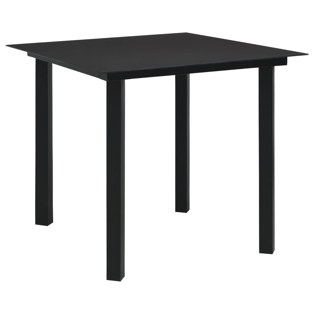 Set mobilier de exterior, 3 piese, negru, ratan PVC GartenMobel Dekor