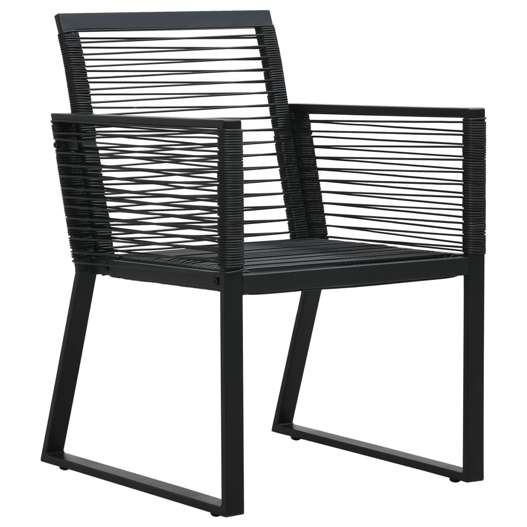 Set mobilier de exterior, 3 piese, negru, ratan PVC GartenMobel Dekor