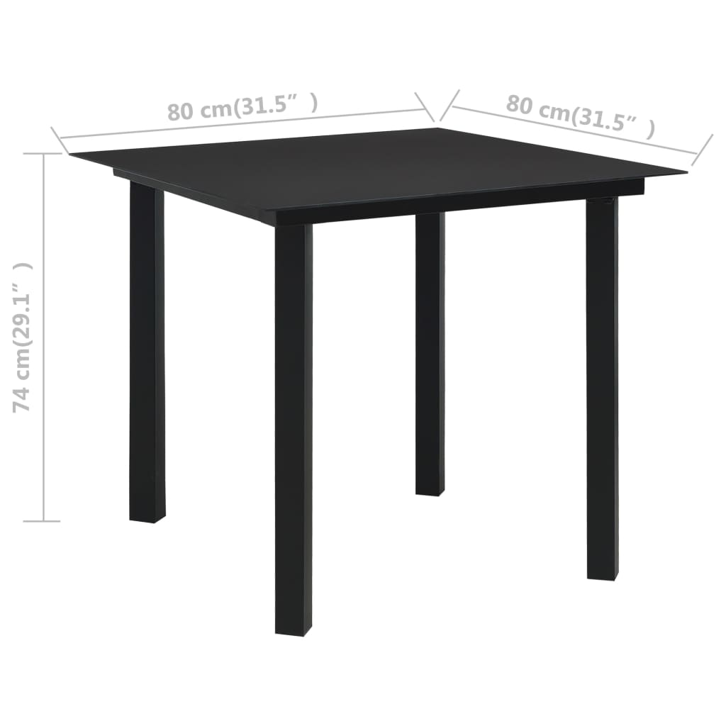 Set mobilier de exterior, 5 piese, negru, ratan PVC GartenMobel Dekor