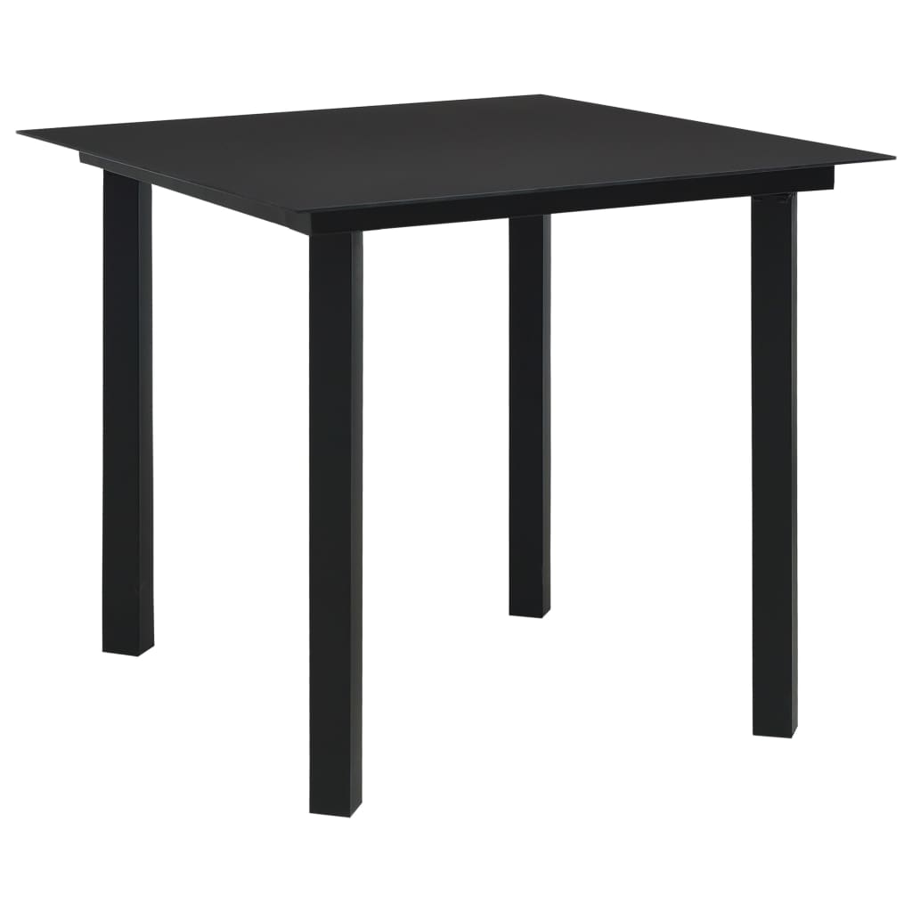 Set mobilier de exterior, 5 piese, negru, ratan PVC GartenMobel Dekor