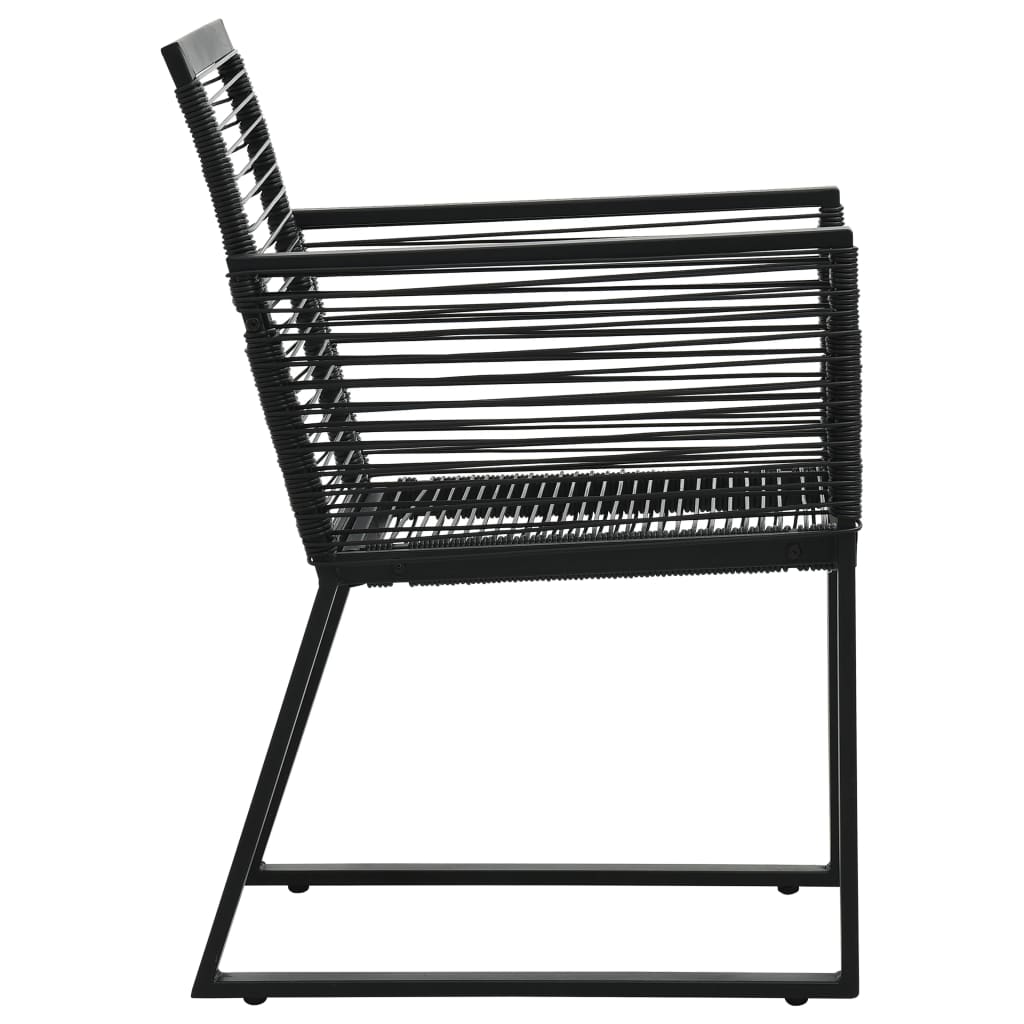 Set mobilier de exterior, 5 piese, negru, ratan PVC GartenMobel Dekor