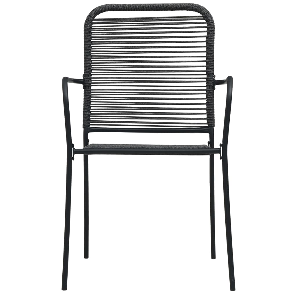 Set mobilier de grădină, 5 piese, negru, frânghie bumbac & oțel GartenMobel Dekor
