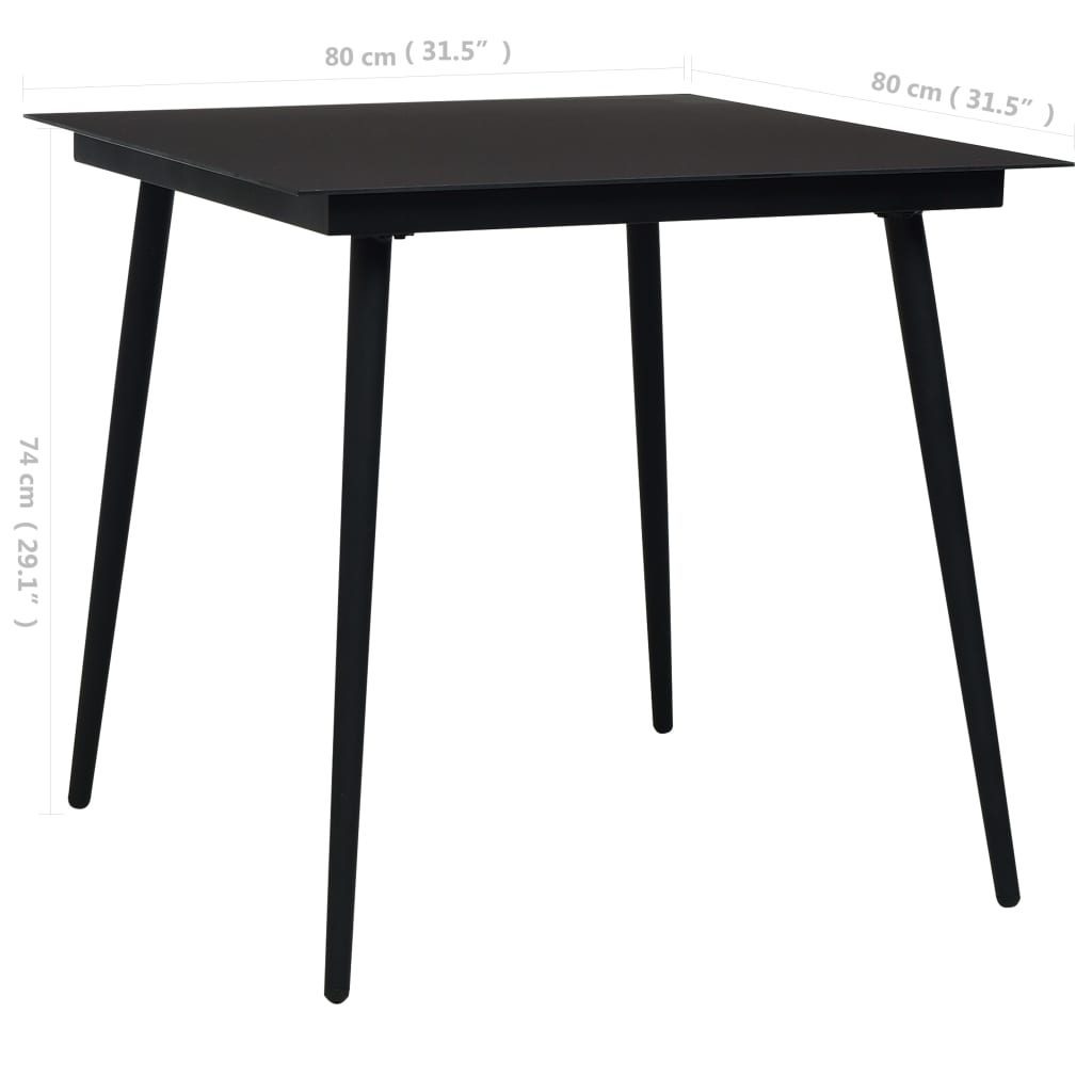 Set mobilier de grădină, 5 piese, negru, frânghie bumbac & oțel GartenMobel Dekor