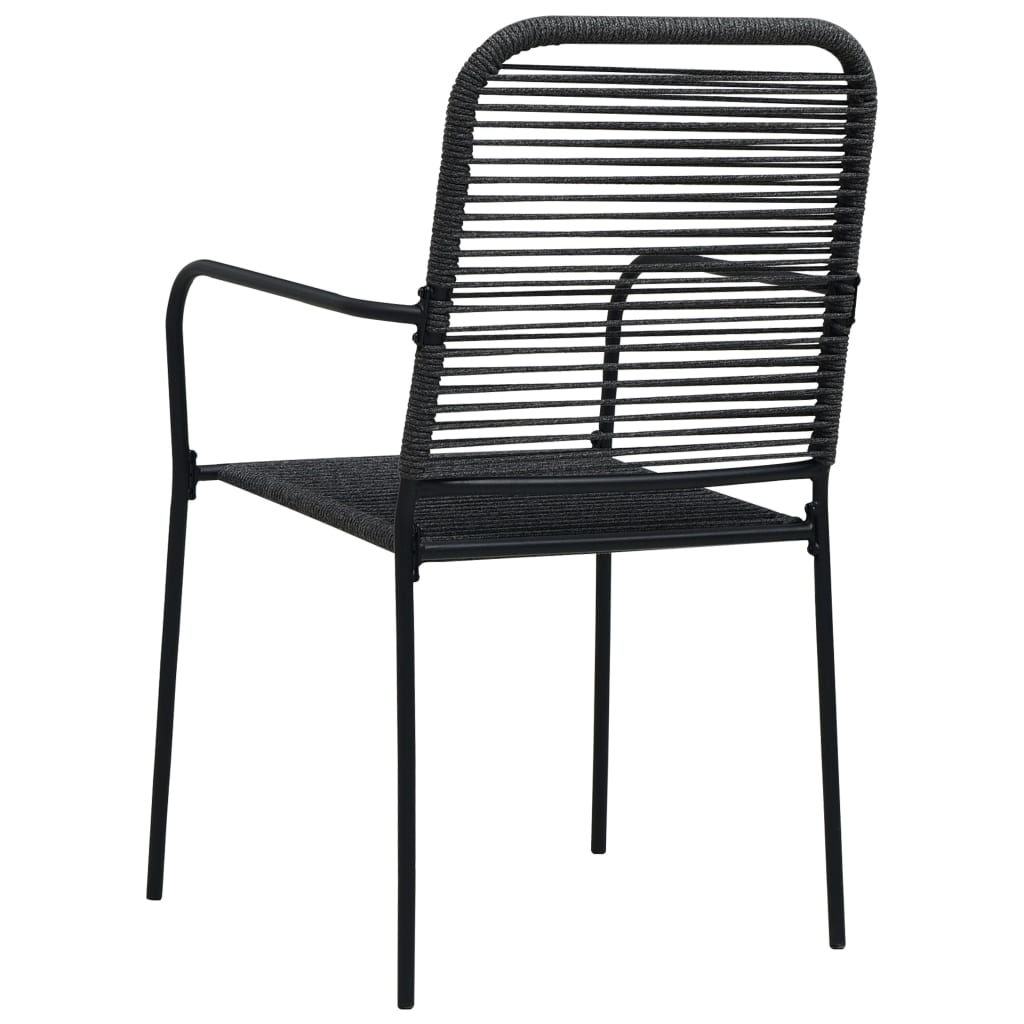 Set mobilier de grădină, 5 piese, negru, frânghie bumbac & oțel GartenMobel Dekor