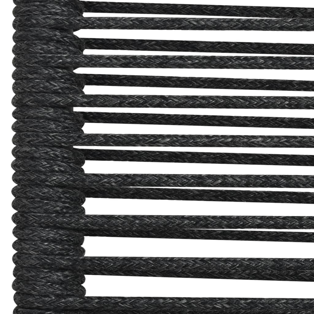 Set mobilier de grădină, 5 piese, negru, frânghie bumbac & oțel GartenMobel Dekor
