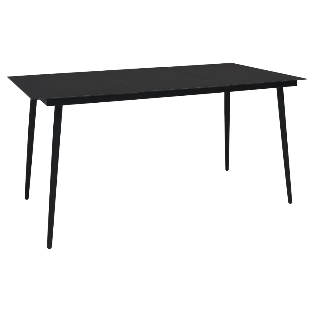 Set mobilier de grădină, 7 piese, negru, frânghie bumbac & oțel GartenMobel Dekor
