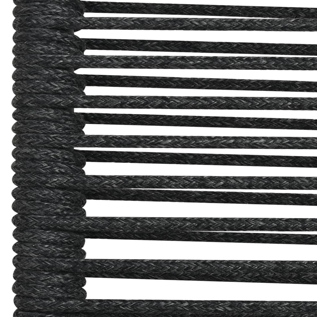 Set mobilier de grădină, 7 piese, negru, frânghie bumbac & oțel GartenMobel Dekor