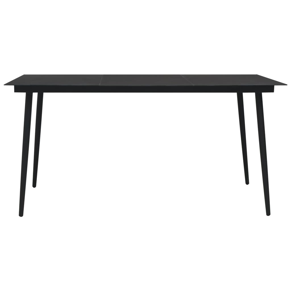 Set mobilier de grădină, 7 piese, negru, frânghie bumbac & oțel GartenMobel Dekor