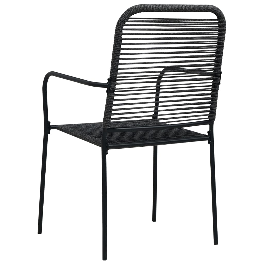 Set mobilier de grădină, 9 piese, negru, sfoară bumbac și oțel GartenMobel Dekor