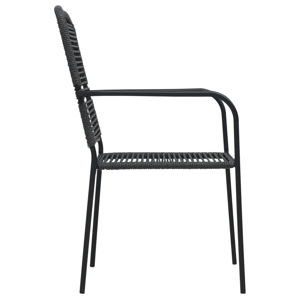 Set mobilier de grădină, 9 piese, negru, sfoară bumbac și oțel GartenMobel Dekor