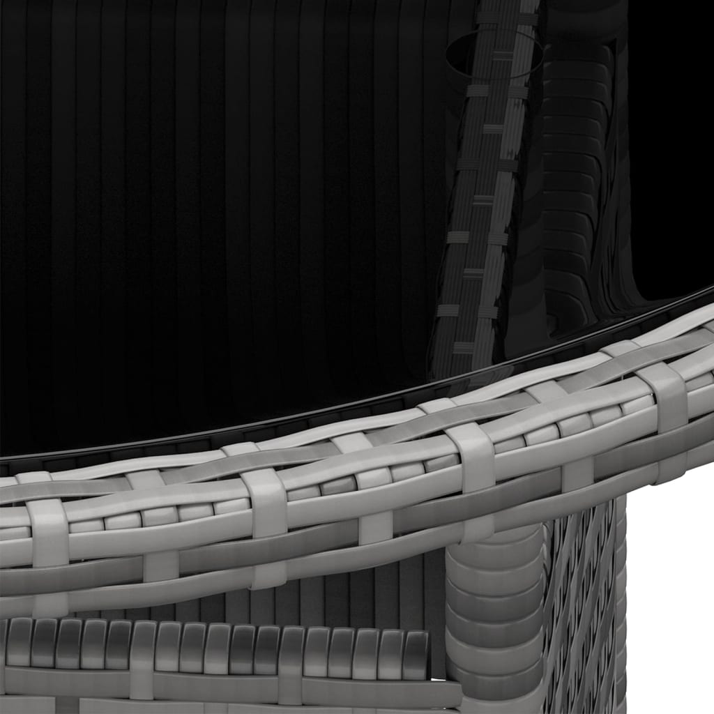 Set bistro de grădină, 5 piese, gri, poliratan GartenMobel Dekor