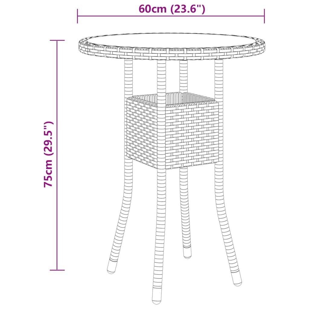 Set mobilier de grădină, 3 piese, gri, poliratan GartenMobel Dekor