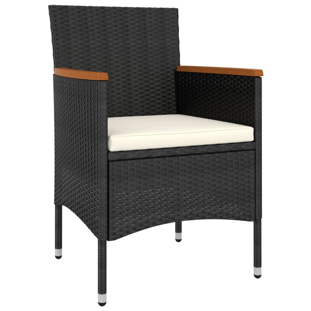 Set mobilier de grădină, 5 piese, negru, poliratan GartenMobel Dekor