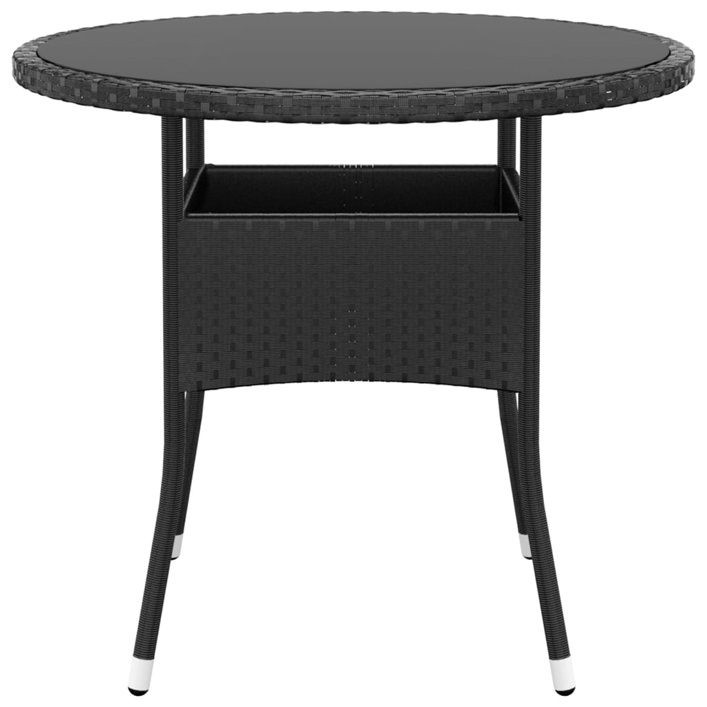 Set mobilier de grădină, 5 piese, negru, poliratan GartenMobel Dekor