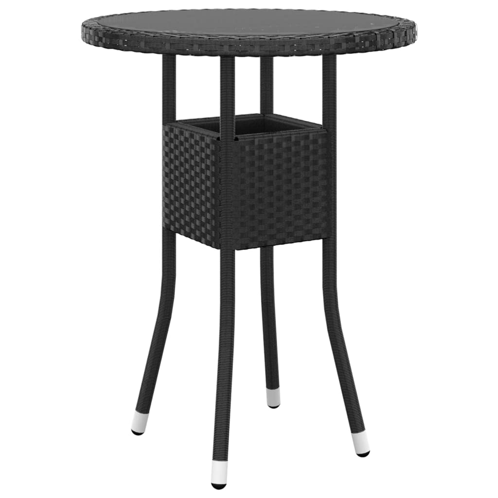 Set mobilier de grădină, 5 piese, negru, poliratan GartenMobel Dekor