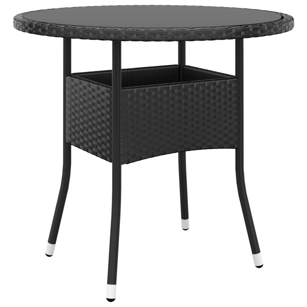 Set mobilier de grădină, 5 piese, negru, poliratan GartenMobel Dekor