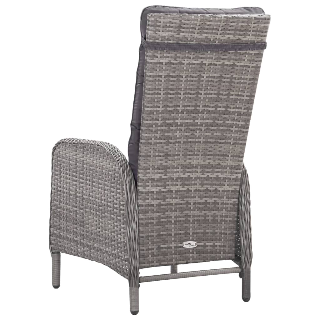 Set mobilier grădină, 3 piese, gri, poliratan și sticlă GartenMobel Dekor