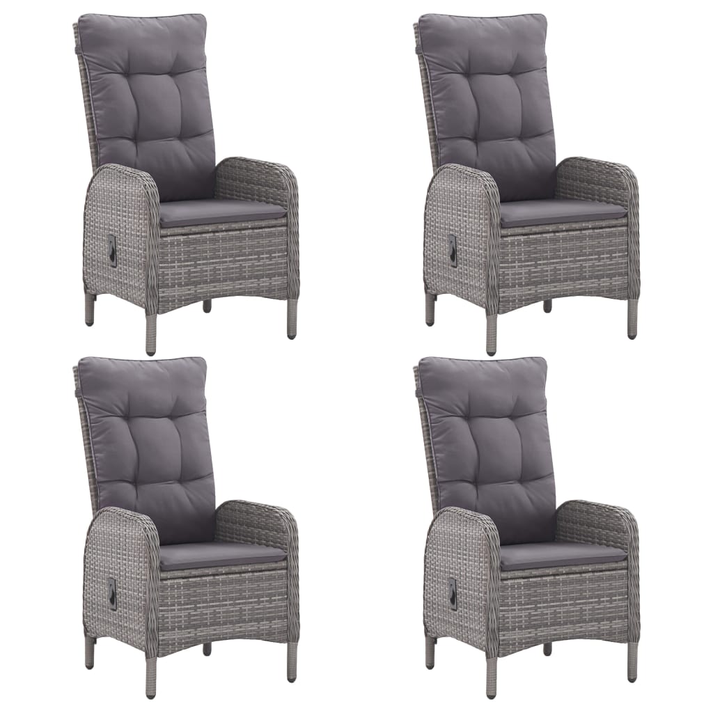 Set mobilier grădină, 5 piese, gri, poliratan și sticlă GartenMobel Dekor