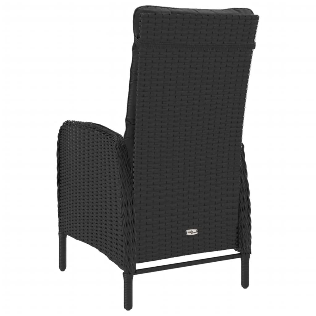 Set mobilier grădină, 5 piese, negru, poliratan și lemn acacia GartenMobel Dekor
