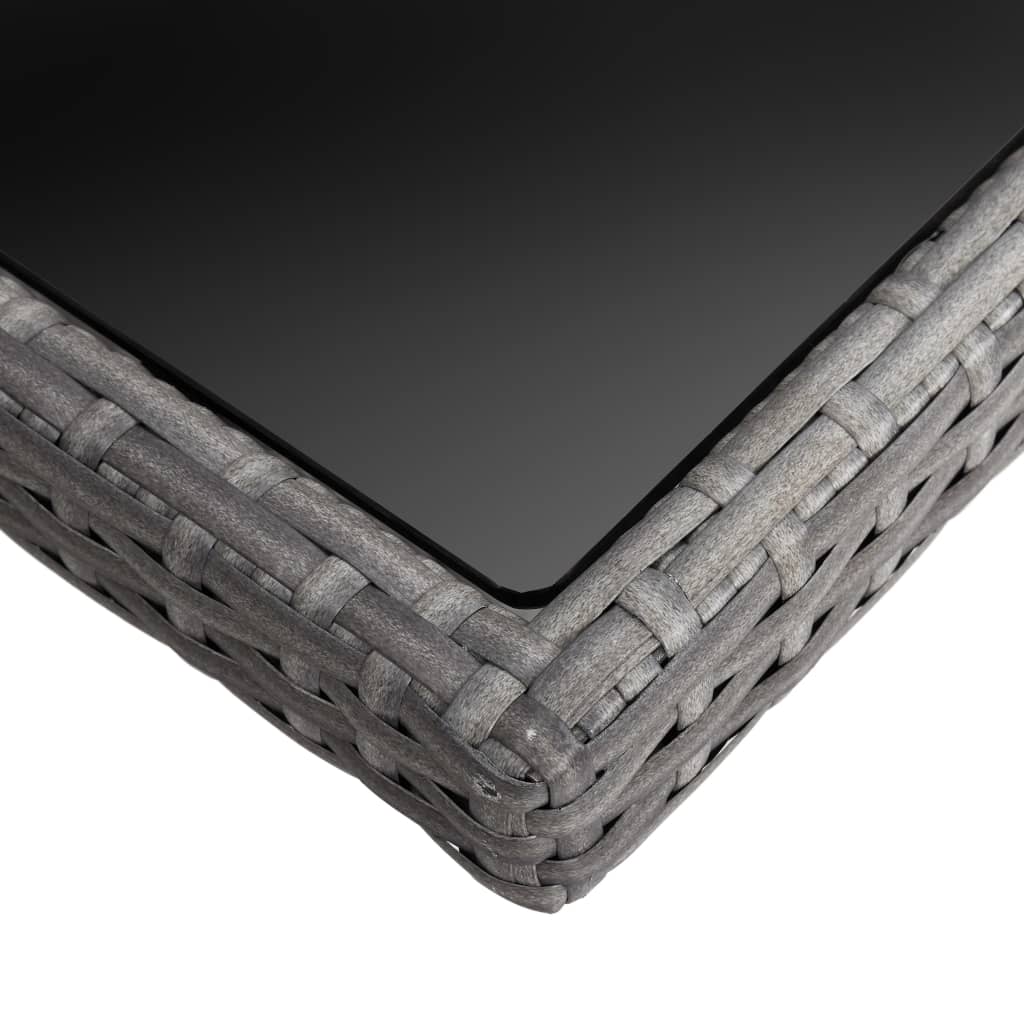 Set mobilier grădină, 9 piese, gri, poliratan și sticlă GartenMobel Dekor