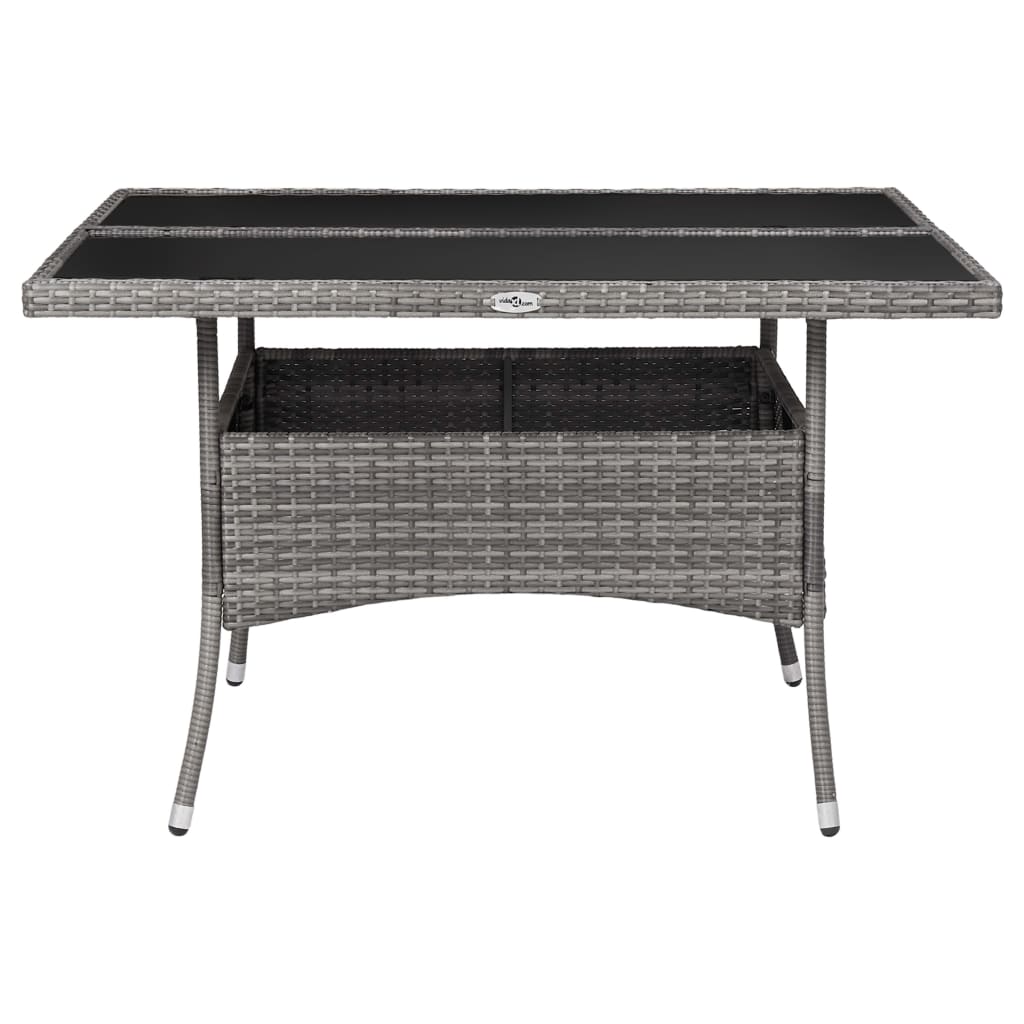 Set mobilier grădină, 9 piese, gri, poliratan și sticlă GartenMobel Dekor