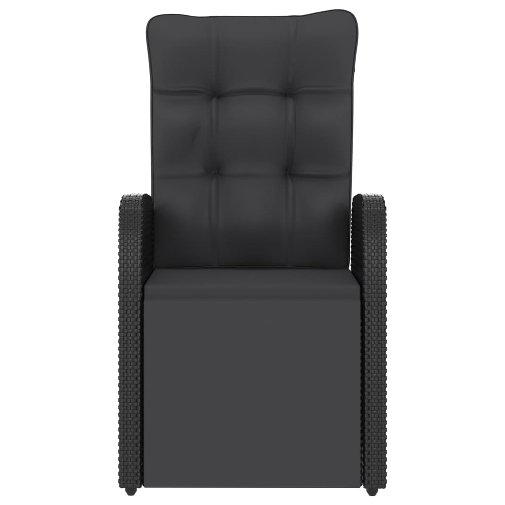 Set mobilier de exterior cu perne, 11 piese, negru, poliratan GartenMobel Dekor