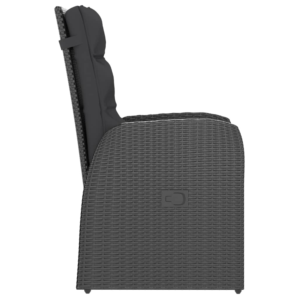 Set mobilier de exterior cu perne, 11 piese, negru, poliratan GartenMobel Dekor