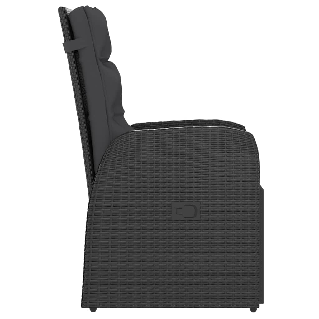 Set mobilier de exterior cu perne, 11 piese, negru, poliratan GartenMobel Dekor