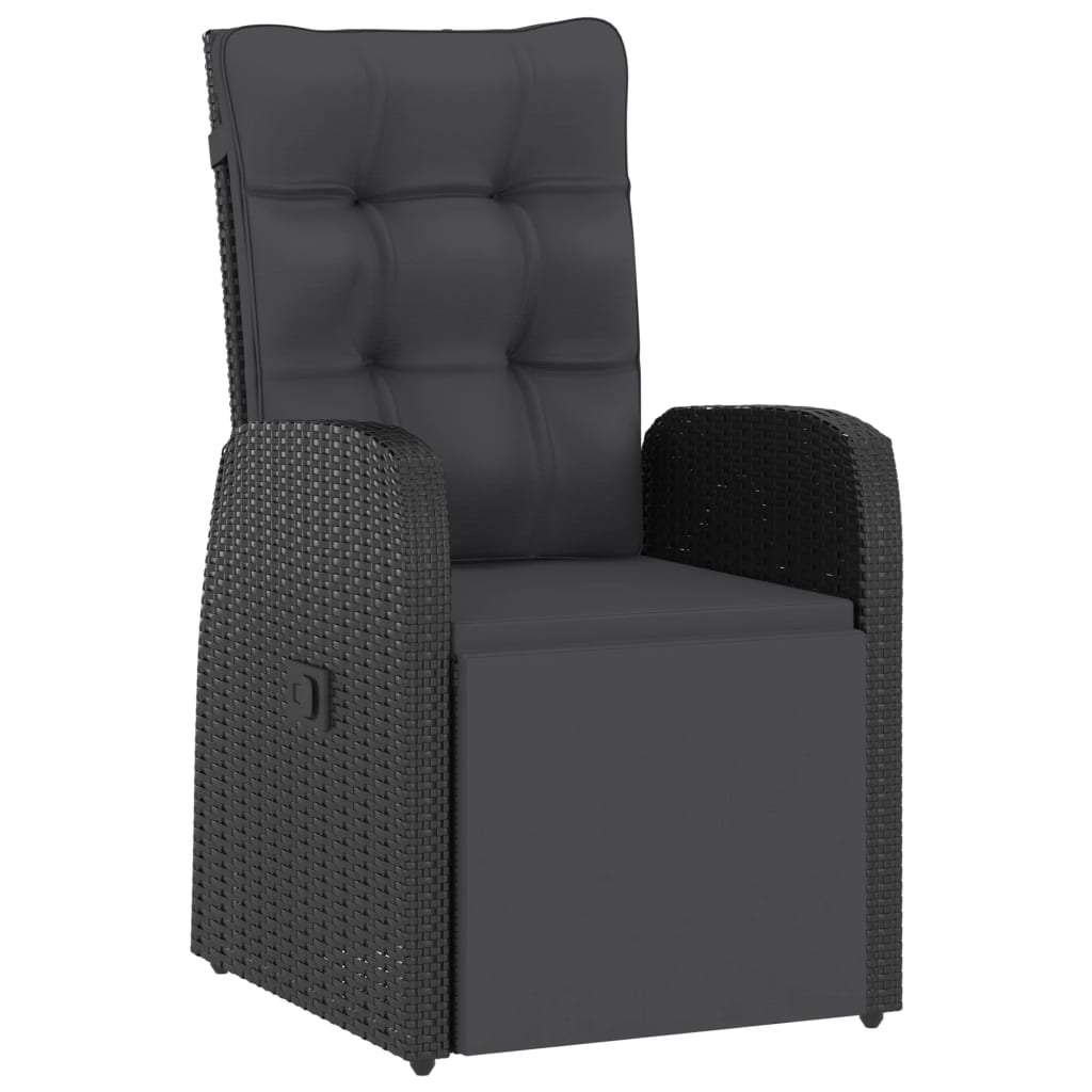 Set mobilier de exterior cu perne, 11 piese, negru, poliratan GartenMobel Dekor