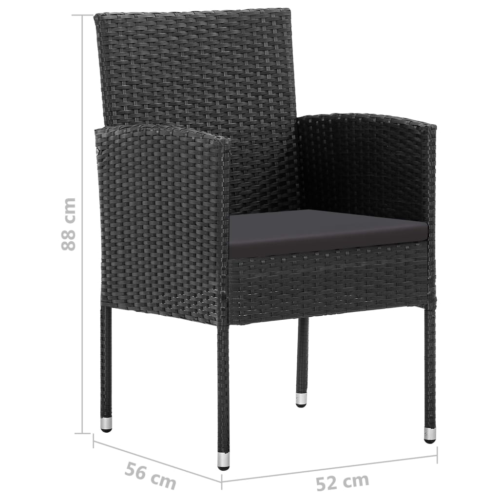 Set mobilier de grădină, 5 piese, negru, poliratan GartenMobel Dekor