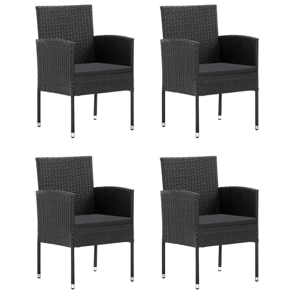 Set mobilier de grădină, 5 piese, negru, poliratan GartenMobel Dekor