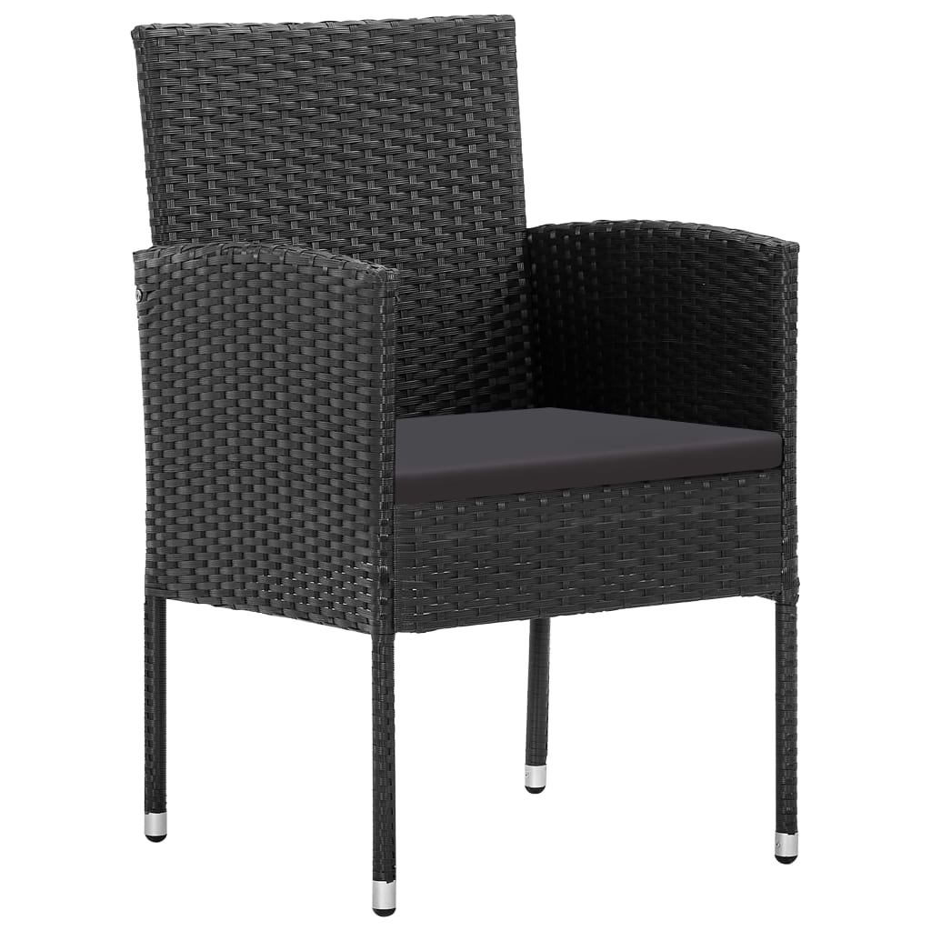 Set mobilier de grădină, 5 piese, negru, poliratan GartenMobel Dekor