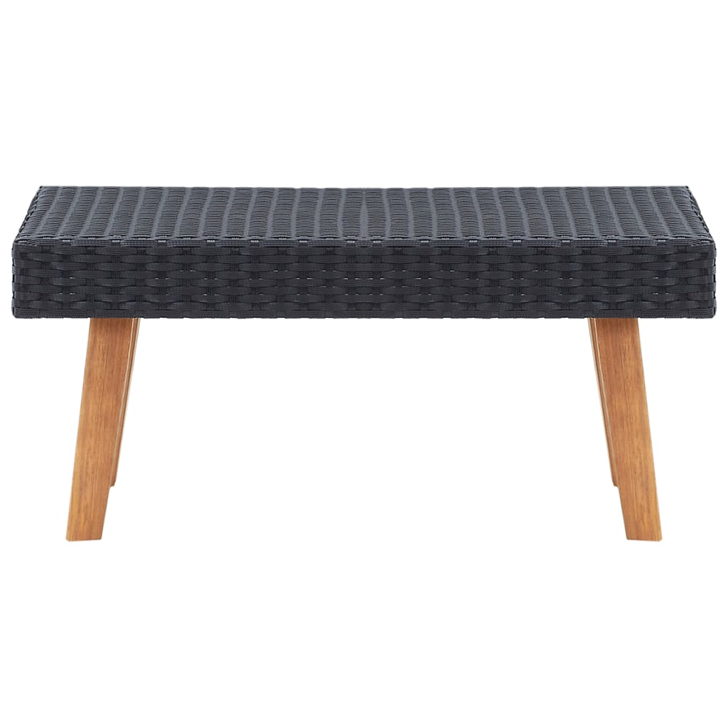 Set mobilier de grădină cu perne, 2 piese, negru, poliratan GartenMobel Dekor