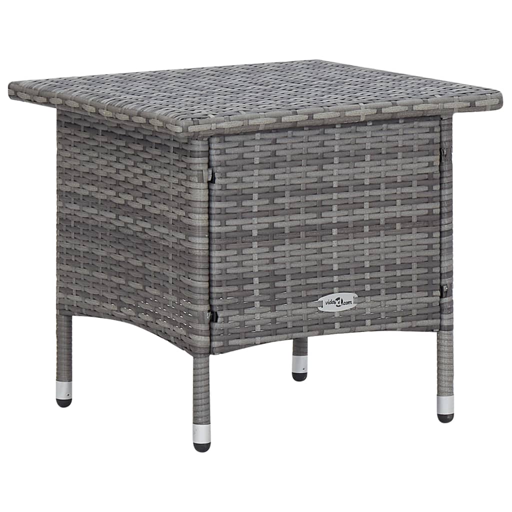 Set mobilier de grădină cu perne, 3 piese, gri, poliratan GartenMobel Dekor