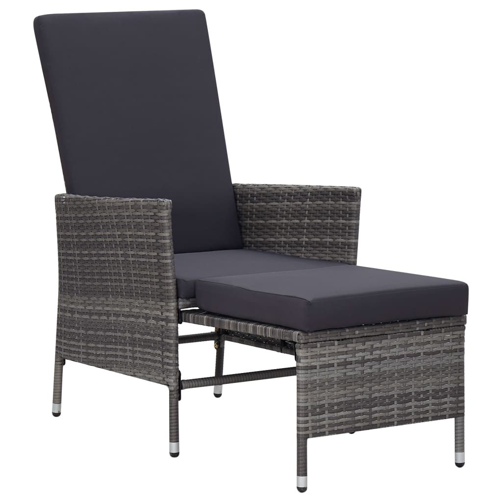 Set mobilier de grădină cu perne, 3 piese, gri, poliratan GartenMobel Dekor