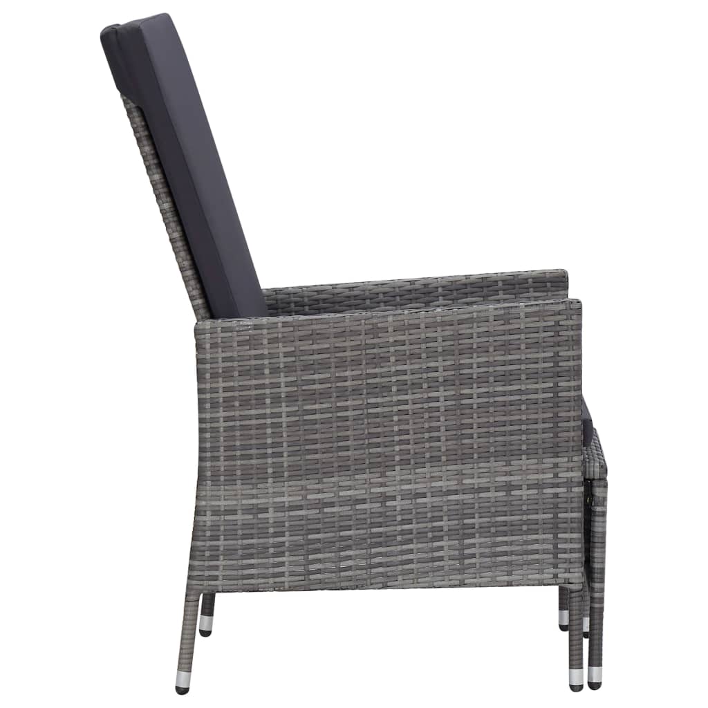 Set mobilier de grădină cu perne, 3 piese, gri, poliratan GartenMobel Dekor