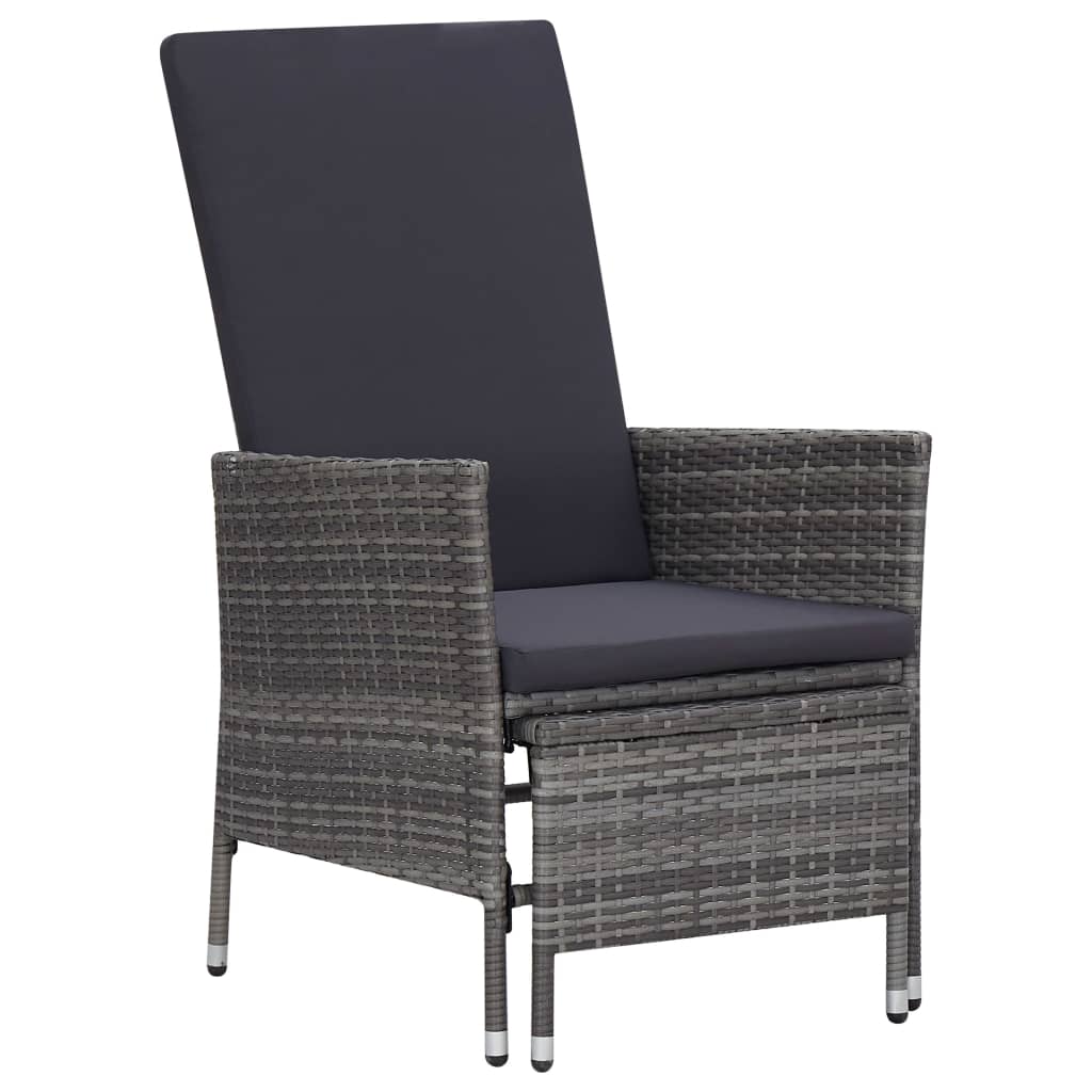 Set mobilier de grădină cu perne, 3 piese, gri, poliratan GartenMobel Dekor