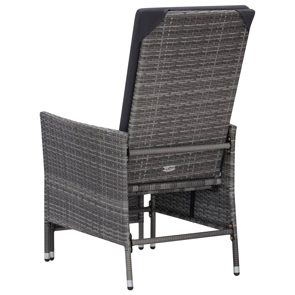 Set mobilier de grădină cu perne, 3 piese, gri, poliratan GartenMobel Dekor