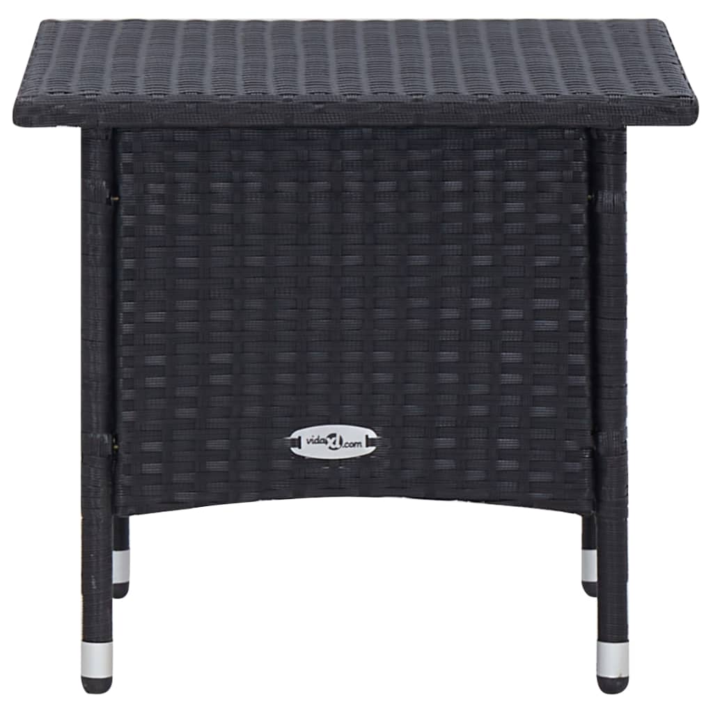 Set mobilier de grădină cu perne, 3 piese, negru, poliratan GartenMobel Dekor