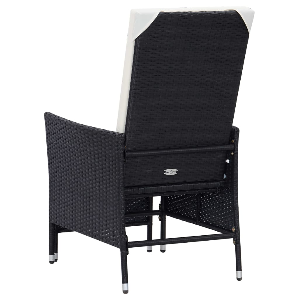 Set mobilier de grădină cu perne, 3 piese, negru, poliratan GartenMobel Dekor
