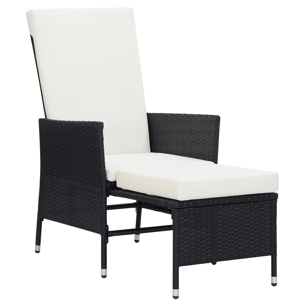 Set mobilier de grădină cu perne, 3 piese, negru, poliratan GartenMobel Dekor