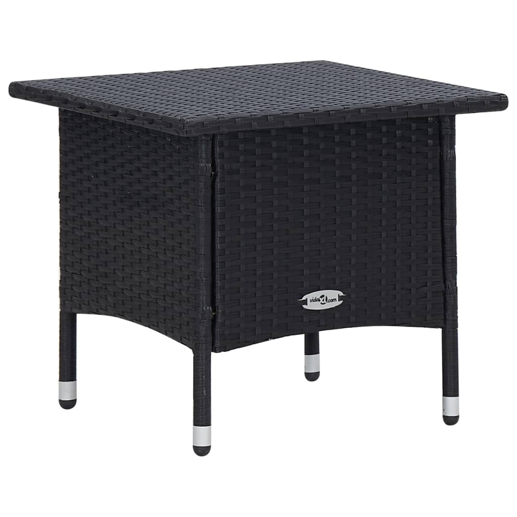 Set mobilier de grădină cu perne, 3 piese, negru, poliratan GartenMobel Dekor