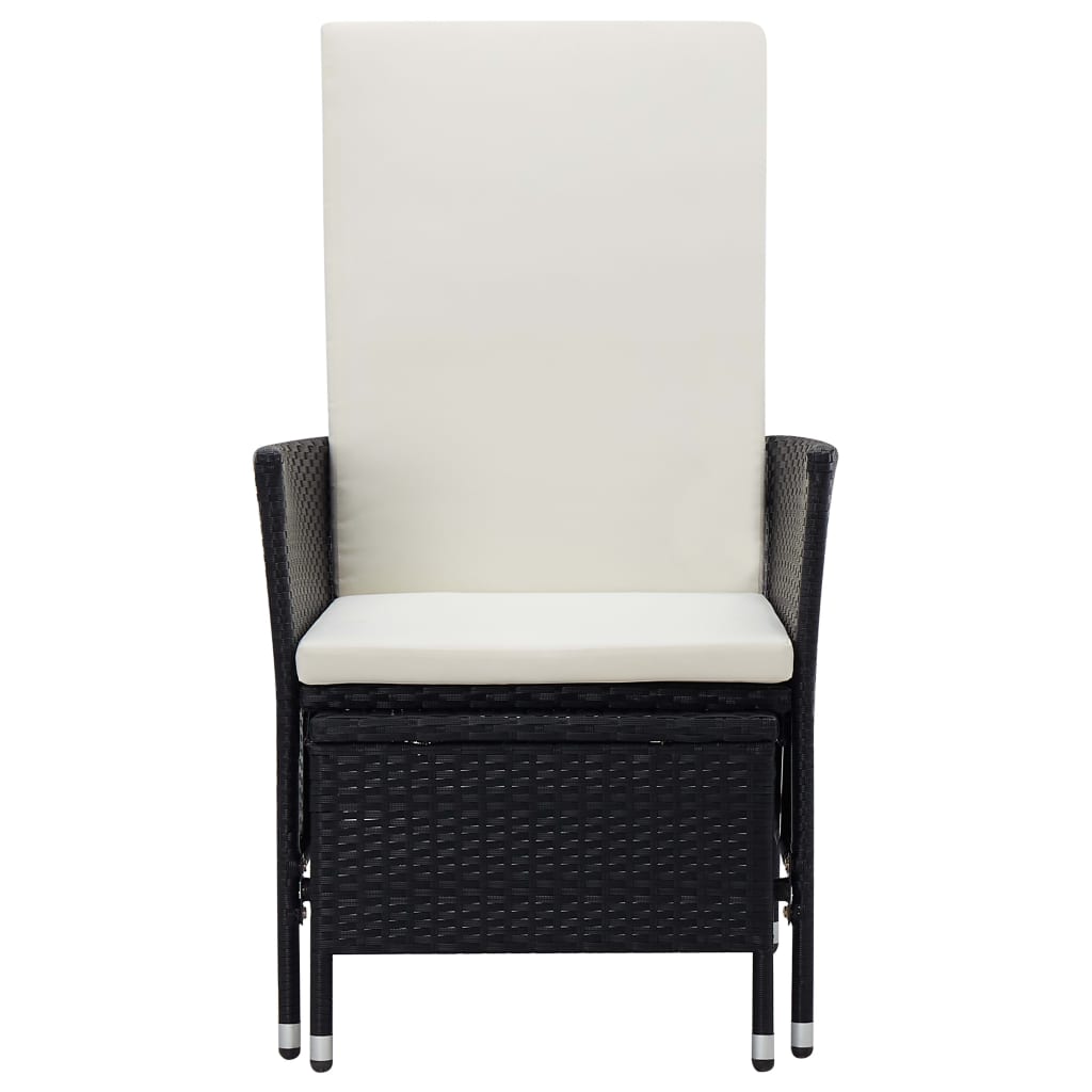 Set mobilier de grădină cu perne, 3 piese, negru, poliratan GartenMobel Dekor