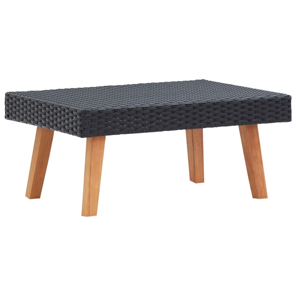 Set mobilier de grădină cu perne, 4 piese, negru, poliratan GartenMobel Dekor