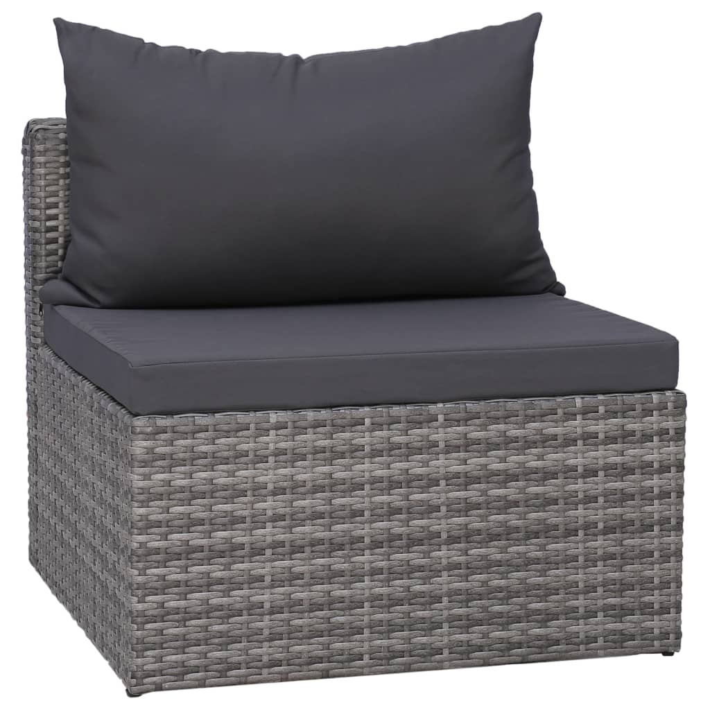 Set mobilier de grădină cu perne, 10 piese, gri, poliratan GartenMobel Dekor