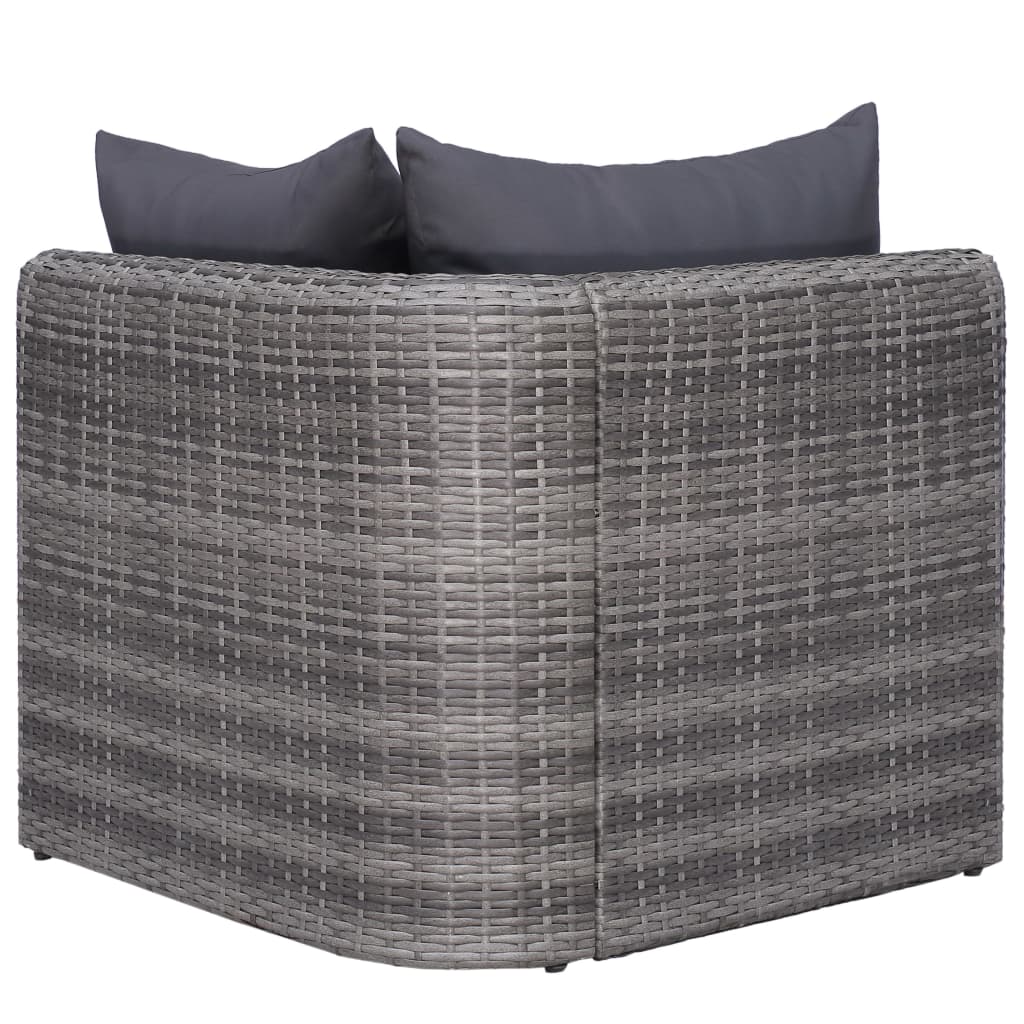 Set mobilier de grădină cu perne, 10 piese, gri, poliratan GartenMobel Dekor