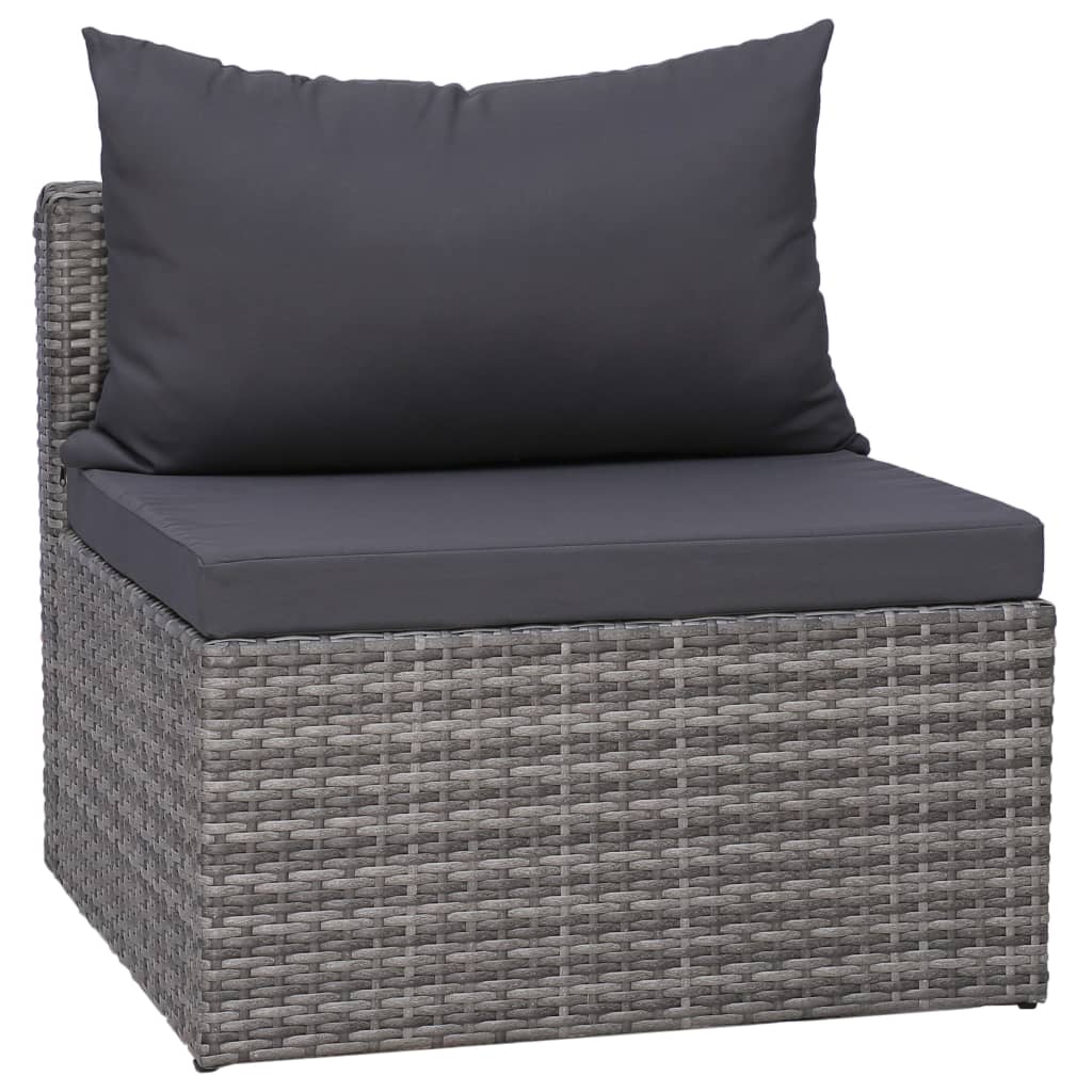 Set mobilier de grădină cu perne, 8 piese, gri, poliratan GartenMobel Dekor