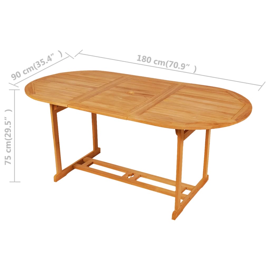Set mobilier de grădină, 9 piese, lemn masiv de tec GartenMobel Dekor
