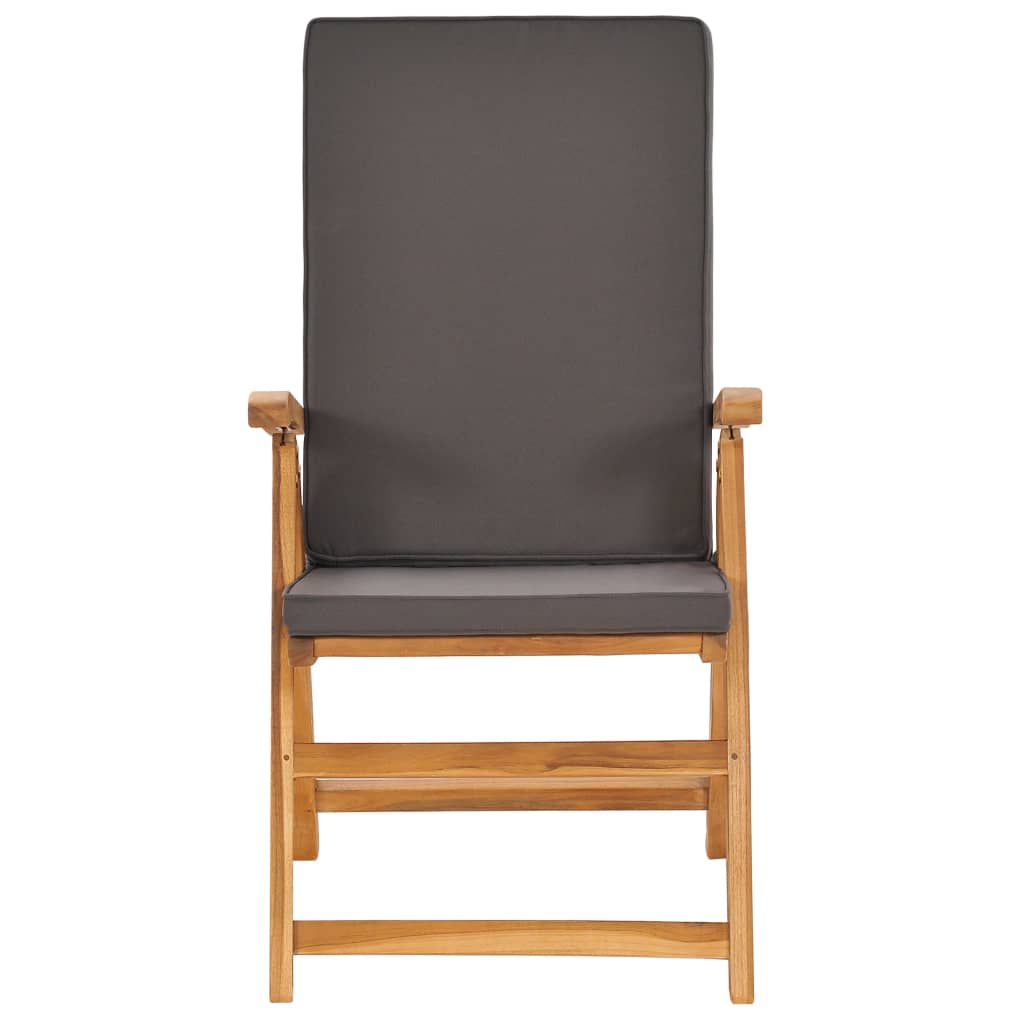 Set mobilier de grădină cu perne, 9 piese, gri, lemn masiv tec GartenMobel Dekor