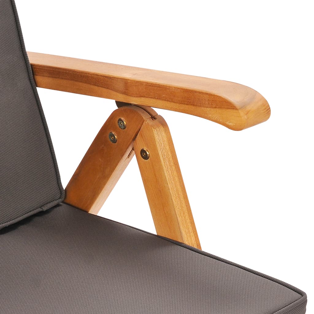 Set mobilier de grădină cu perne, 9 piese, gri, lemn masiv tec GartenMobel Dekor